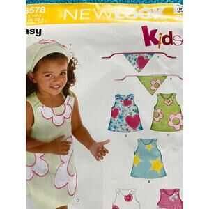 Simplicity 6578 Sewing pattern girls dress aline kerchief size 1/2-4